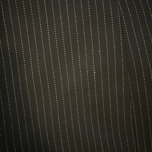 Giorgio Armani Wool Silk Blend Black Pinstripe Suit Jacket Blazer Sz 46 Borgo 21 - Picture 12 of 12